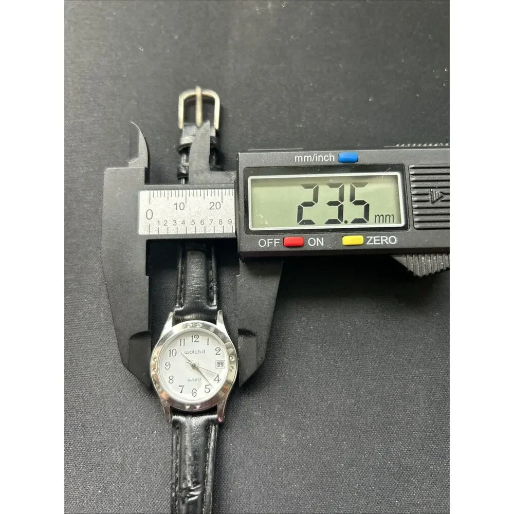 Watch It Silver Tone Black Band Women’s Quartz Watch